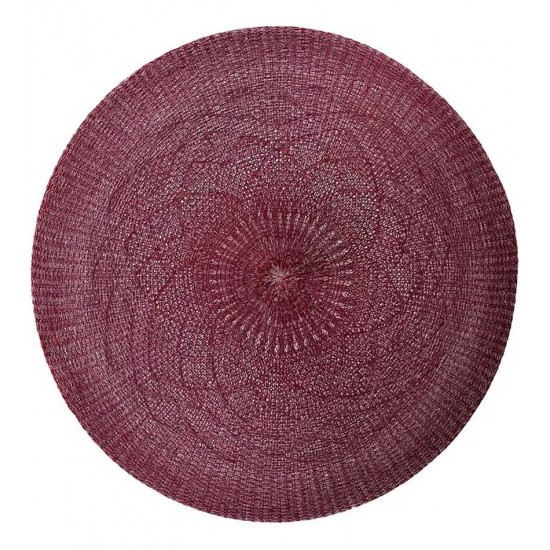Lugar Americano Redondo Crochet Carmim